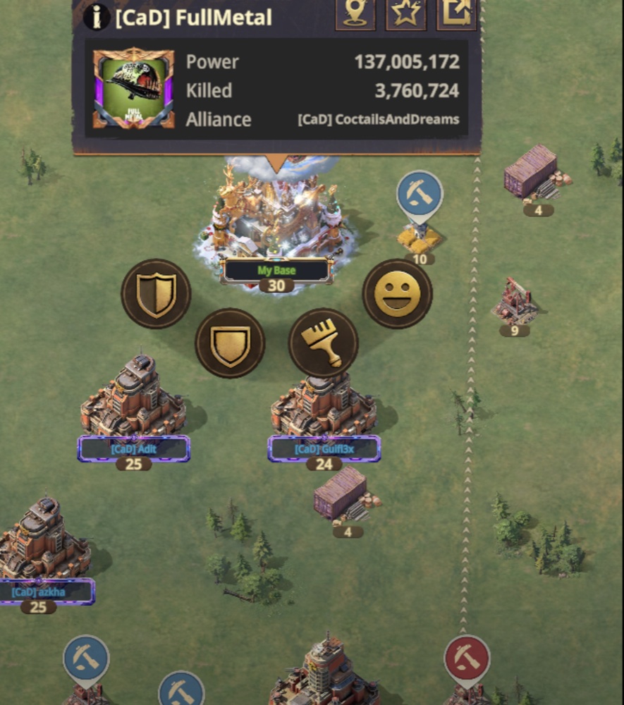 Base tapped, shield icons showing